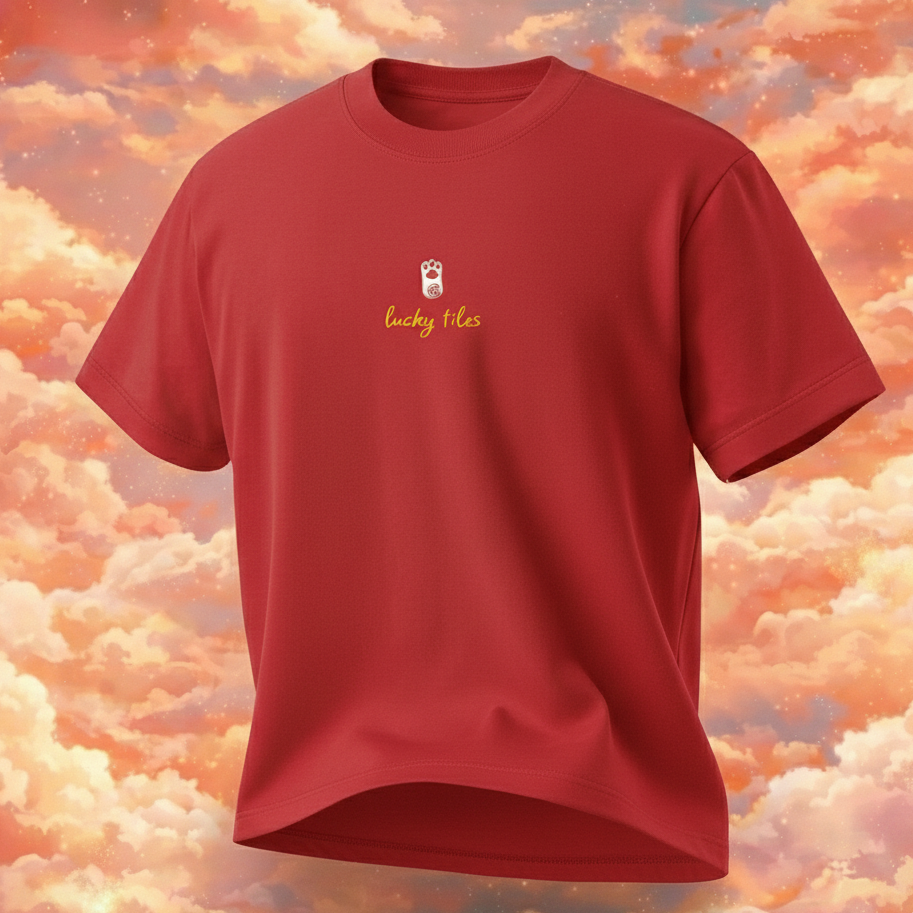 Lucky Tiles Cooling T-Shirt - Lucky Cat Edition Red